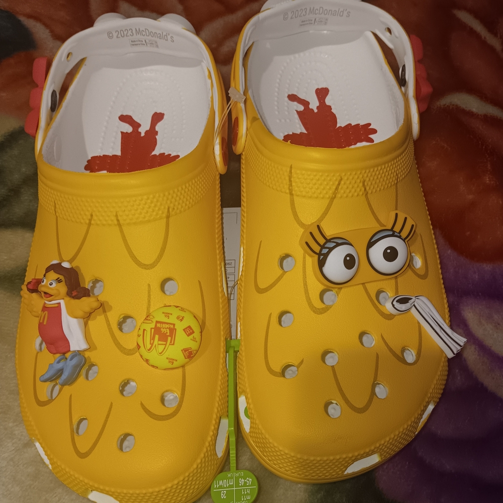 CROCS Yellow New with Fun Characters
